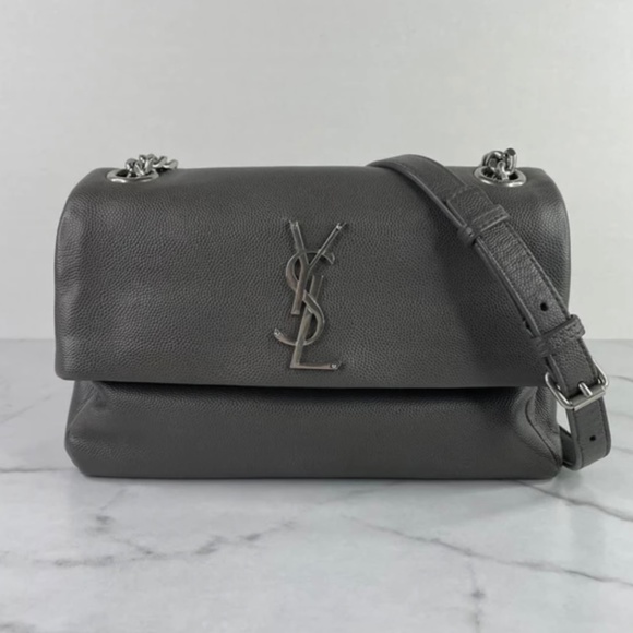 Saint laurent grey grain de poudre small crossbody/shoulder bag. - Picture 2 of 13